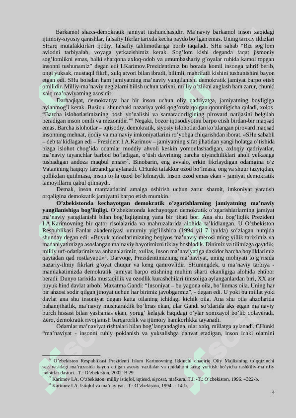MILLIY-MA’NAVIY NEGIZLARGA TAYaNISH – DEMOKRATIK JAMIYaT QURISHNING ZARURIY SHARTI 4