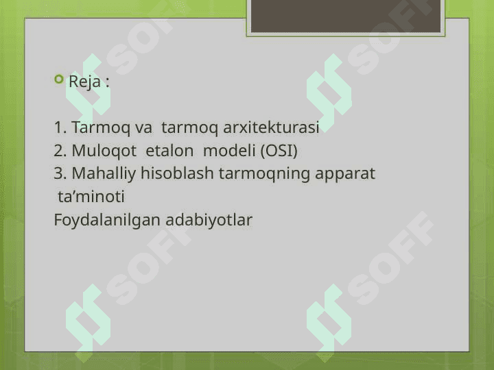 OSI modeli va uning tasnifi 2