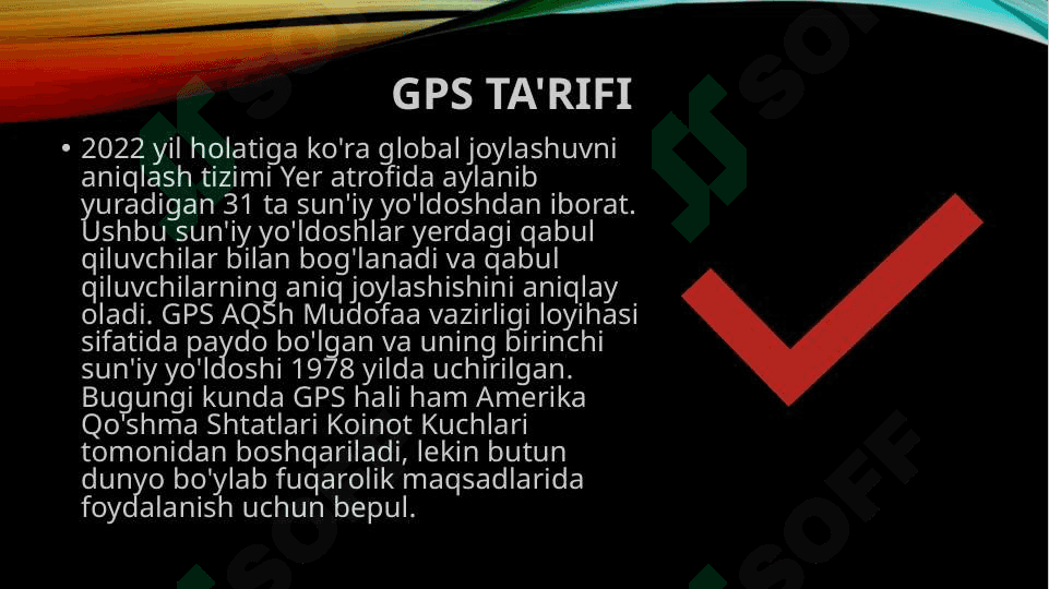 GPS tushunchasi va uning turlar 4
