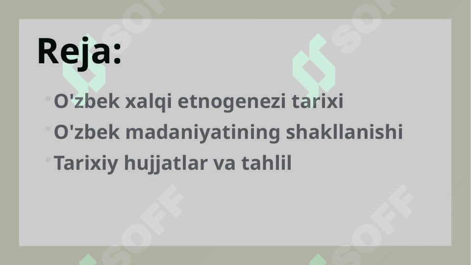 "O'zbek xalqi etnogenezi va uning taqdimot" 2