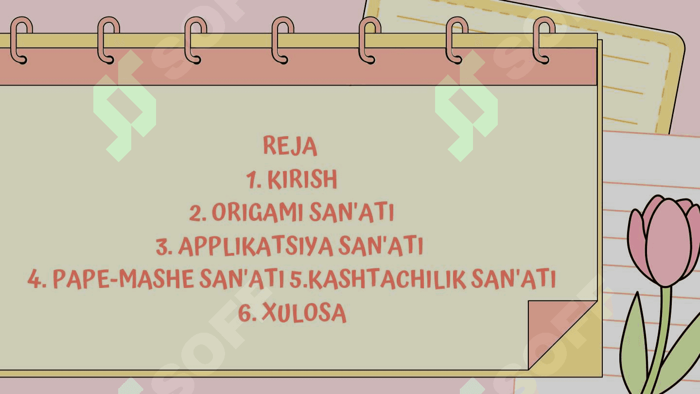 Origami, Applikatsiya, Pape-mashe va Kashtachilik yuzasidan taqdimot 2