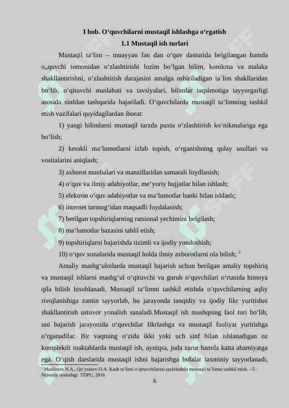 O’quvchilarning mustaqil ijodiy ishlarini tashkil etish 6