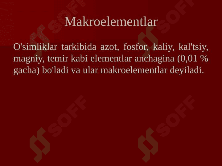 mavzu: Tuproqning oziq rejimi va uni boshqarish usullari 7