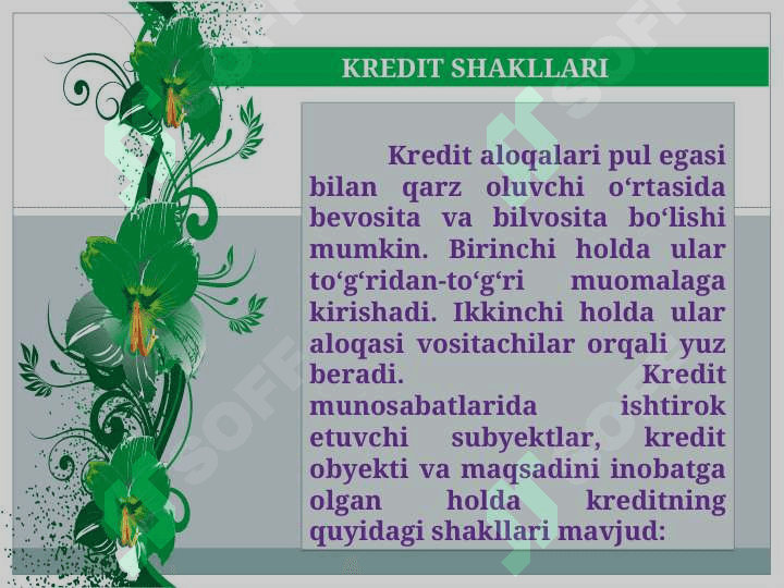 Kredit shartnomasining mazmuni va ahamiyati 3