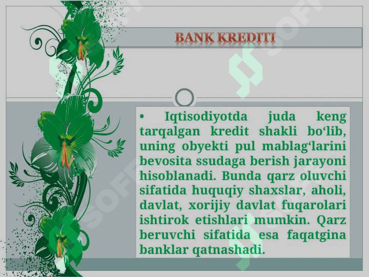 Kredit shartnomasining mazmuni va ahamiyati 4