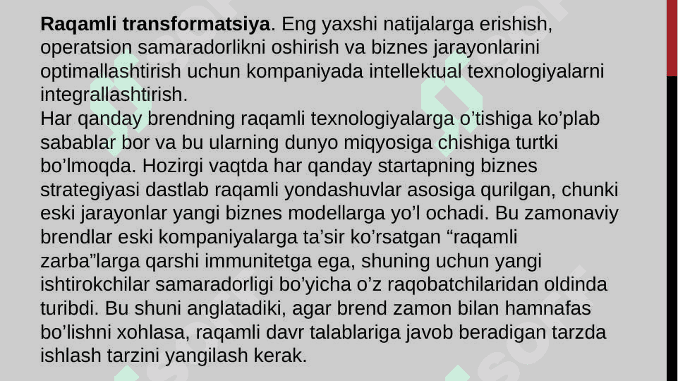 Raqamli transformatsiyalarni yo’nalishlari 4