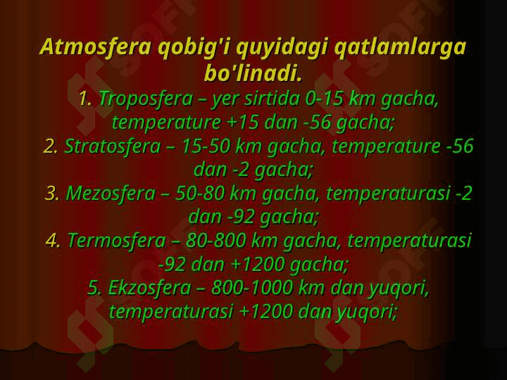 ATMOSFERA HAVOSINING IFLOSLANISHI VA UNI MUHOFAZA QILISH 5