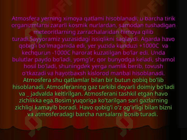 ATMOSFERA HAVOSINING IFLOSLANISHI VA UNI MUHOFAZA QILISH 7