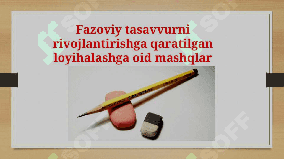 Fazoviy tasavvurni rivojlantirishga qaratilgan loyihalashga oid mashqlar bajarish 2