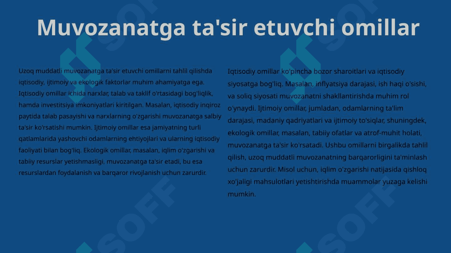 Firma va tarmoqning uzoq muddatli oraliqdagi muvozanati 6