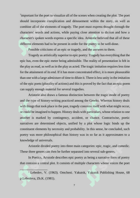 POETICS AND GENRE. 7