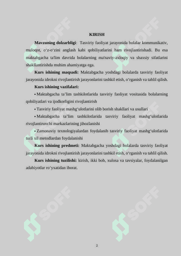 Maktabgacha yoshdagi bolalarda tasviriy faoliyat jarayonidagi idrokni rivojlantirish 2
