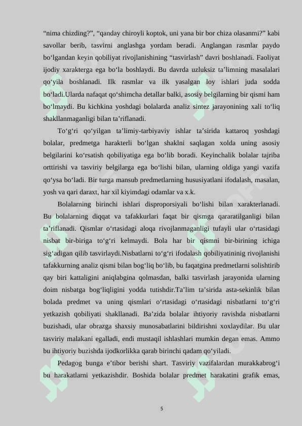 Maktabgacha yoshdagi bolalarda tasviriy faoliyat jarayonidagi idrokni rivojlantirish 5