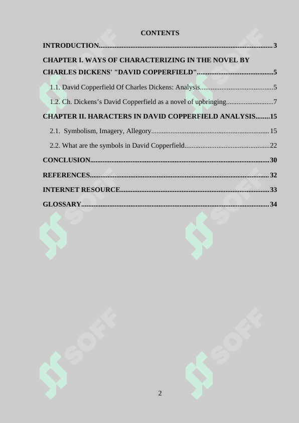 Ways of characterizing in the novel by Charles Dickens' "David Copperfield". 2