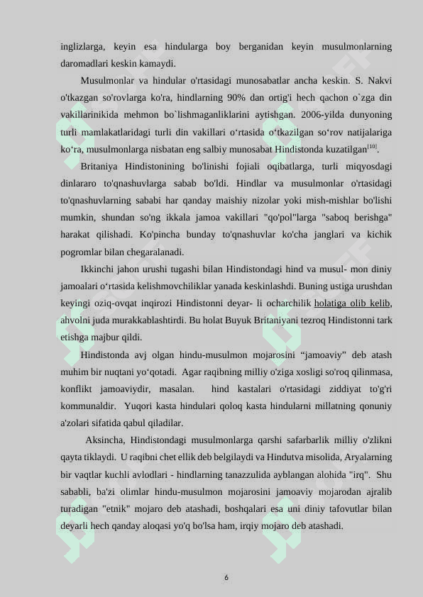 Hindistonning mustaqillikga erishishi 6
