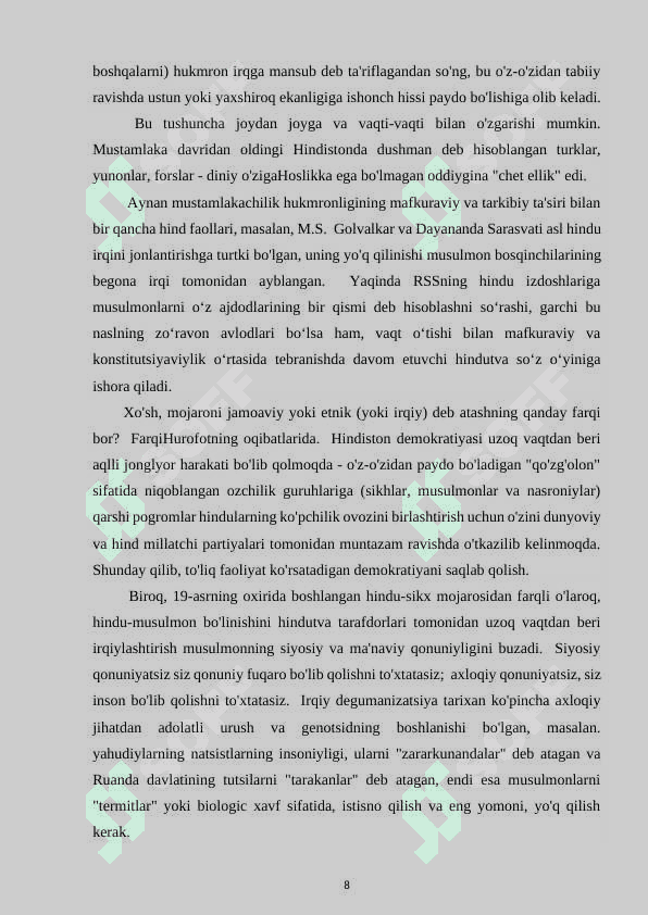 Hindistonning mustaqillikga erishishi 8