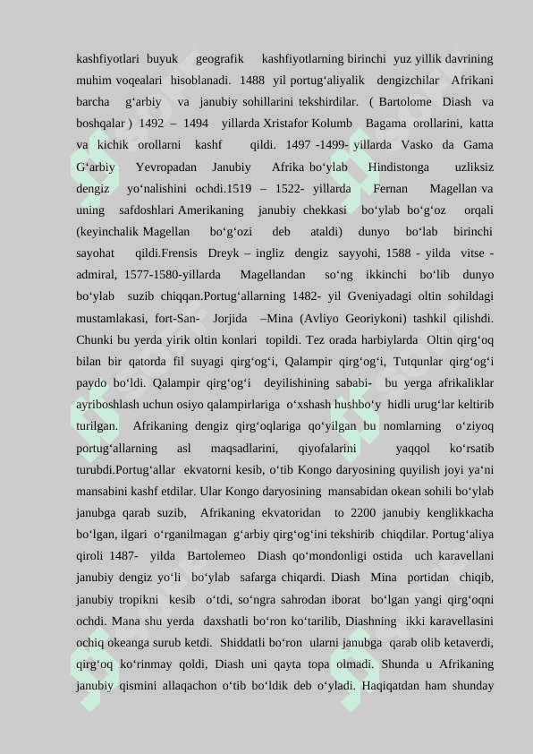 BUYUK GEOGRAFIK KASHFIYOTLARNING YEVROPA DAVLATLARI ICHUN IJTIMOIY-IQTISODIY AHAMIYATI. 6