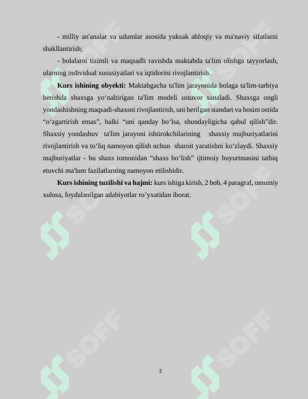“O‘zbekiston mustaqillikga erishgandan keying davirdagi maktabgacha ta’limning rivojlanishi” 5