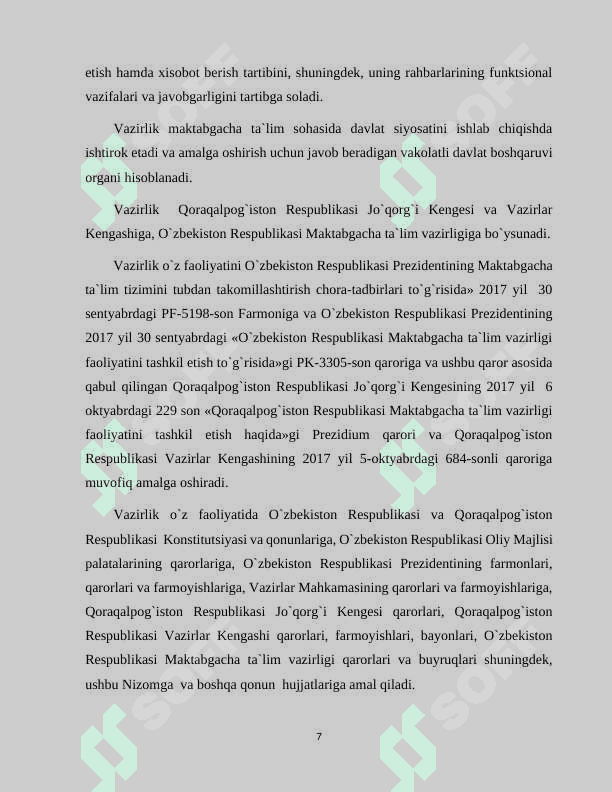 “O‘zbekiston mustaqillikga erishgandan keying davirdagi maktabgacha ta’limning rivojlanishi” 7
