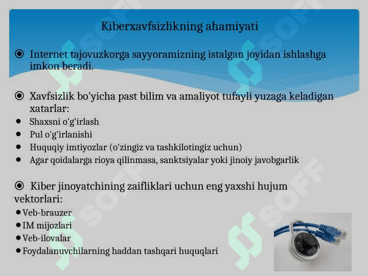 Kiberxavfsizlikda kriptografik himoyalash usullaridan foydalanish. Iqtisodiy axborotni himoyalash(Sezar,almashtirish usullari) 3