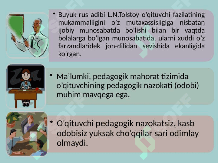 Pedagoglik kasbining jamiyat taraqqiyotida tutgan oʼrni. 8