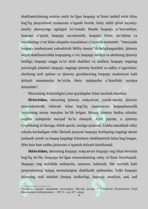 Huquqiy tarbiyada shaxs xususiyatlarini hisobga olish. 6