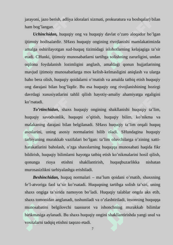 Huquqiy tarbiyada shaxs xususiyatlarini hisobga olish. 7