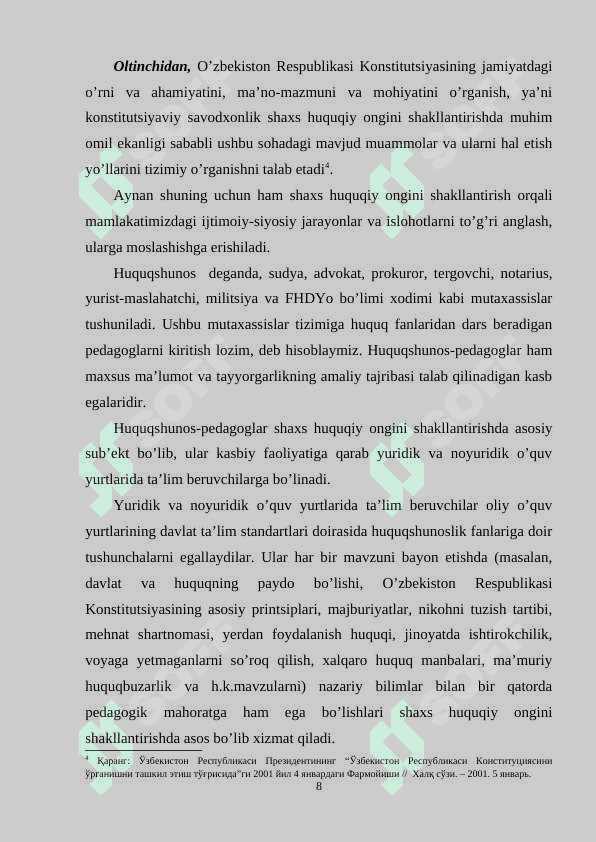 Huquqiy tarbiyada shaxs xususiyatlarini hisobga olish. 8