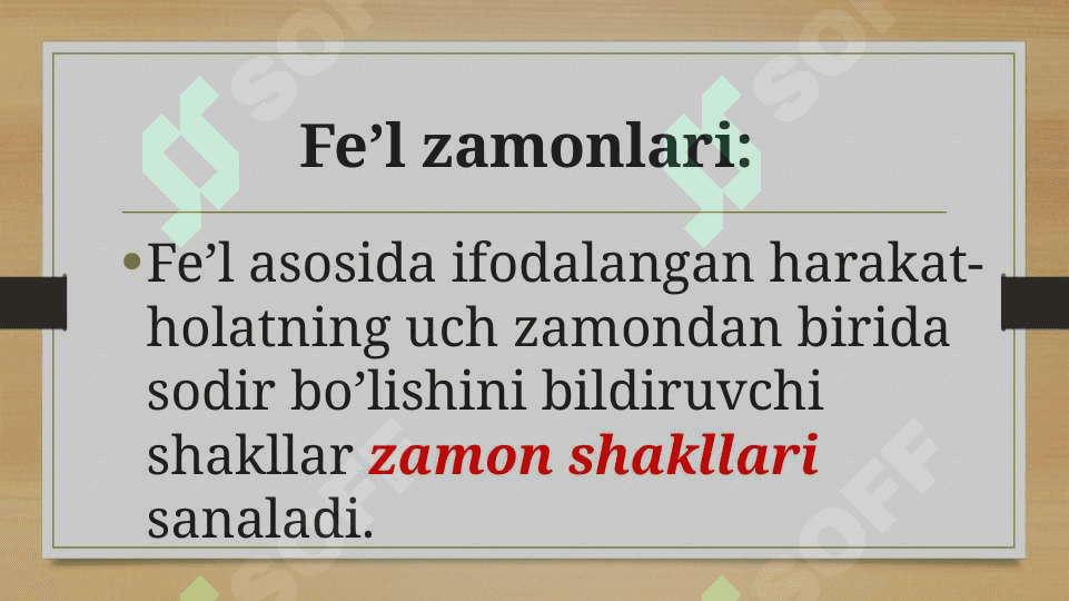 Fe'lning munosabat shakllari 4