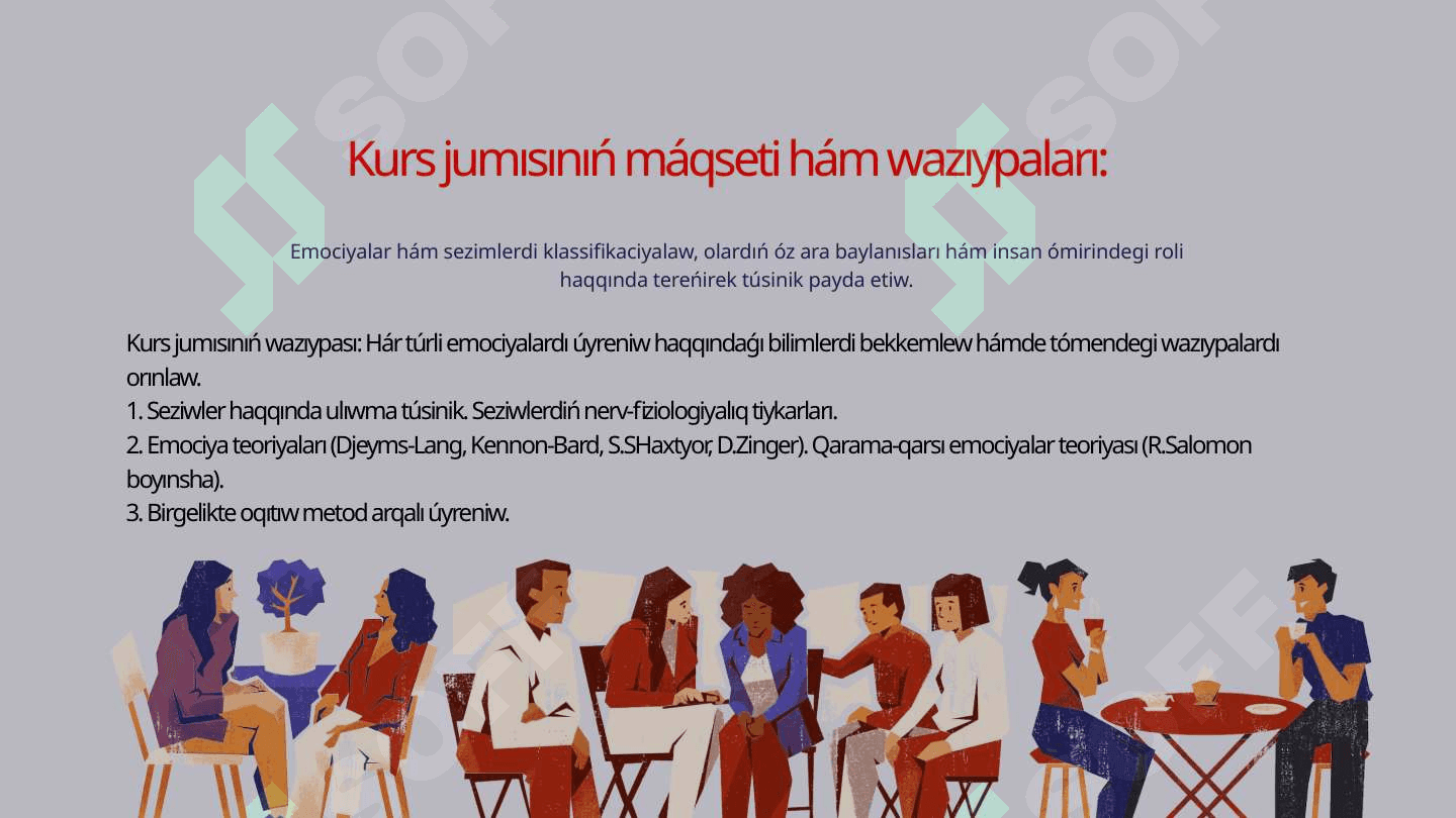 Hár qıylı emociyalar hám sezimlerdiń klassifikaciyası 4