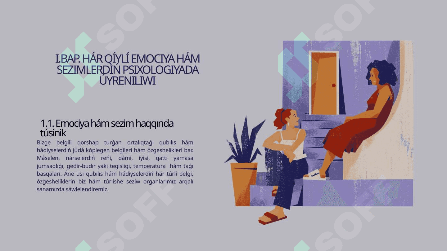 Hár qıylı emociyalar hám sezimlerdiń klassifikaciyası 5