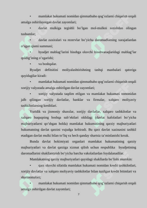 DAVLATNING BYUDJET-SOLIQ (FISKAL) SIYOSATI 7