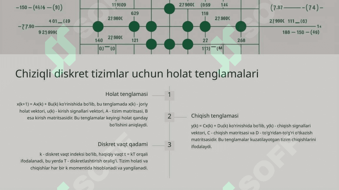 Chiziqli diskret tizimlar holat fazosi modellari 4