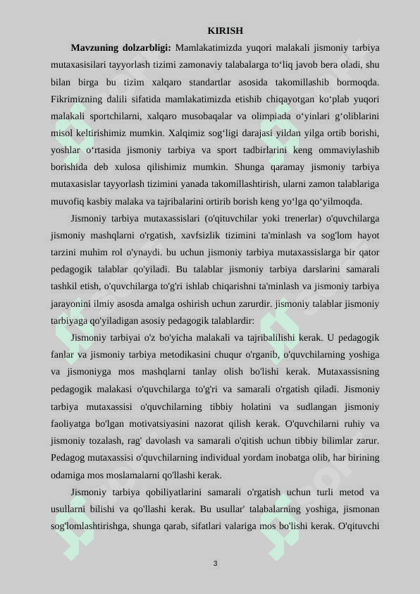 Jismoniy tarbiya mutaxassislarga qo‘yiladigan pedagogik talablar 3