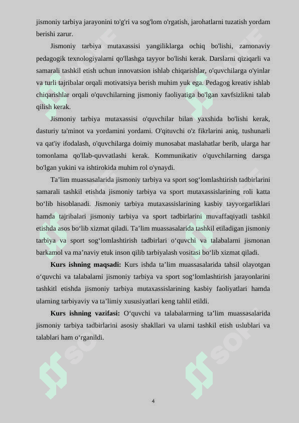 Jismoniy tarbiya mutaxassislarga qo‘yiladigan pedagogik talablar 4