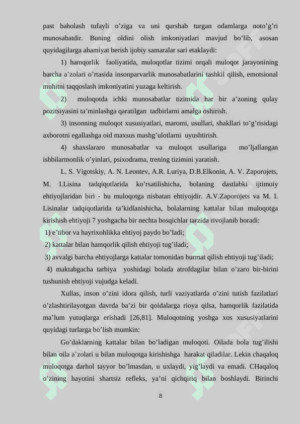 OILADA SOG’LOM TURMUSH TARZINI SHAKLLANTRISH 8