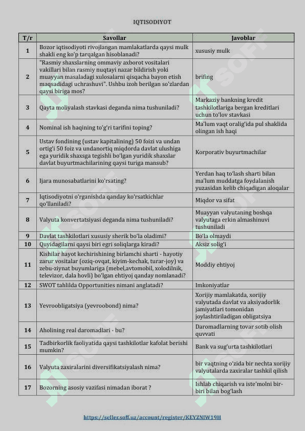Argos test javoblari, 1 300 ta, Davlat xizmatchisi test savollari javoblari bilan, 6