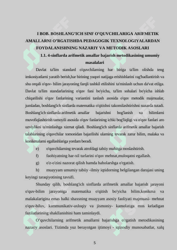 4-sinfda ko’paytirish va bo’lishga doir misol va masalalar yechishda interfaol metodlardan foydalanish 5