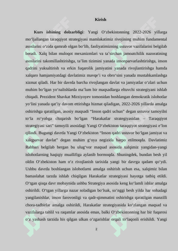 2022-2026-yillarga mo‘ljallangan yangi O‘zbekistonning taraqqiyot strategiyasi 2