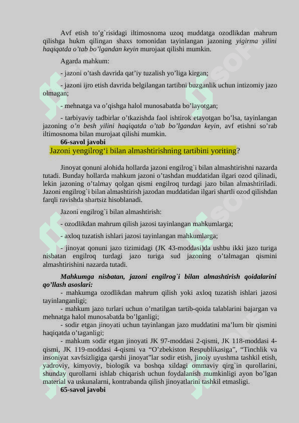 Jinoyat huquqida savollarga javob 3