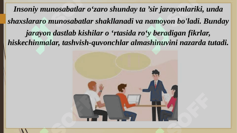Insoniy muloqotlar psixologiyasi. Shaxslar aro muloqotning shaxs rivojlanishida tutgan o‘rni 4