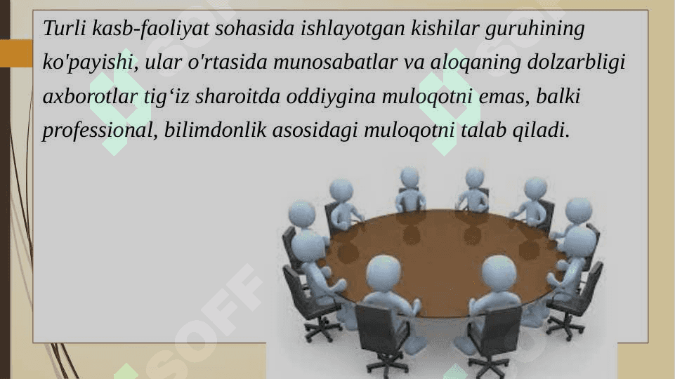 Insoniy muloqotlar psixologiyasi. Shaxslar aro muloqotning shaxs rivojlanishida tutgan o‘rni 8