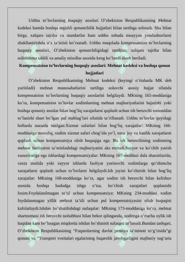 Kompensatsion to’lovlar 8
