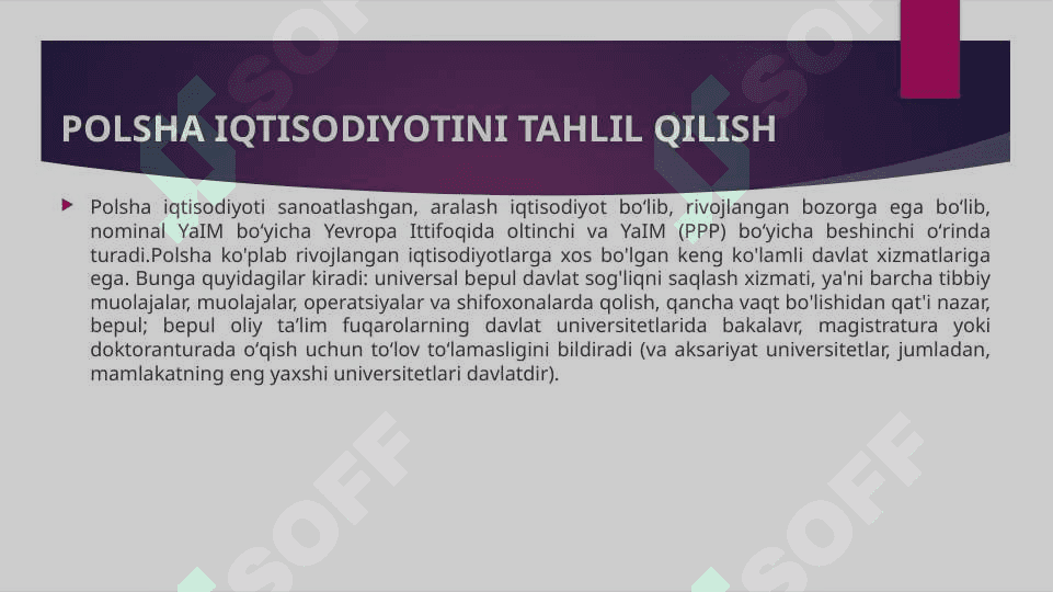 Polsha iqtisodiyotini tahlil qilish 4