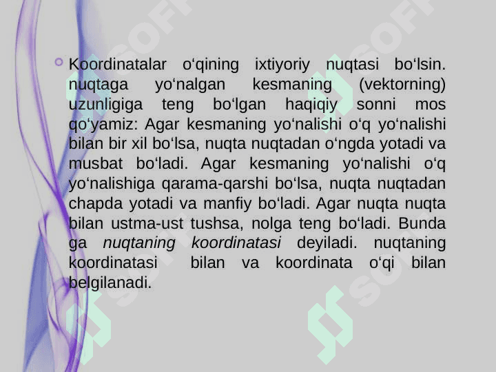 Koordinata o'qlarini va ularni yo'nalishlarini aniqlash 4