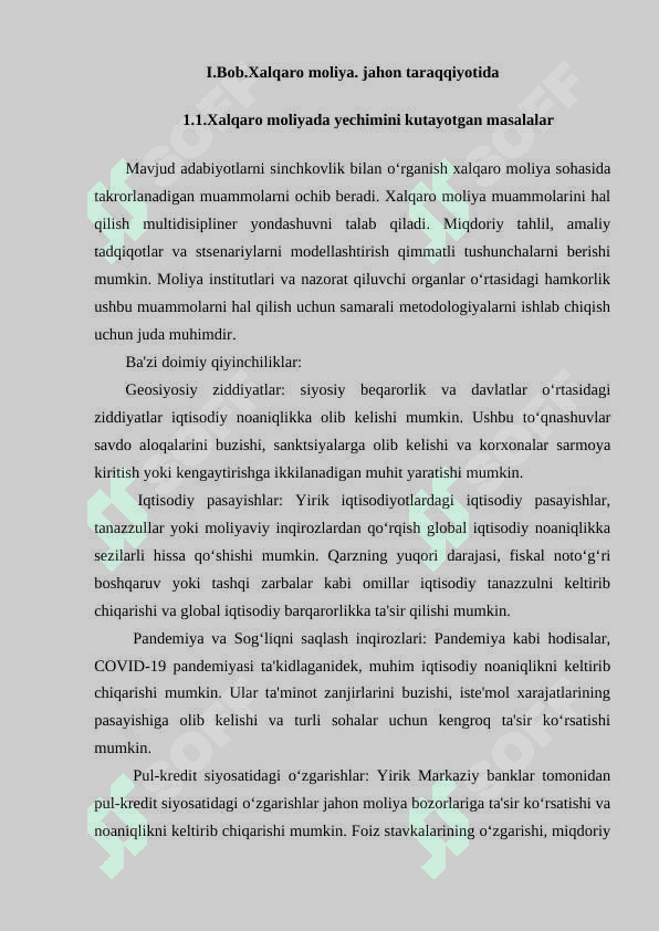 Valyuta-moliya sohasidagi davlatlararo trashkilotlar faoliyatining rivojlanishi. 5