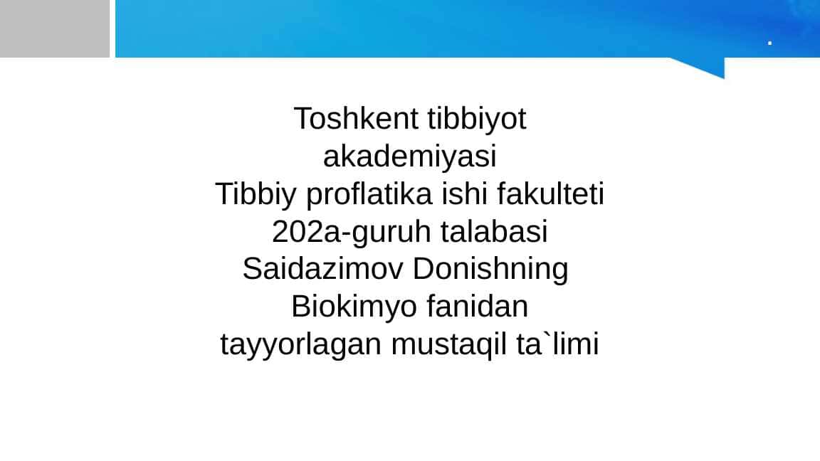 Energiya almashinuvini boshqarilishi 1