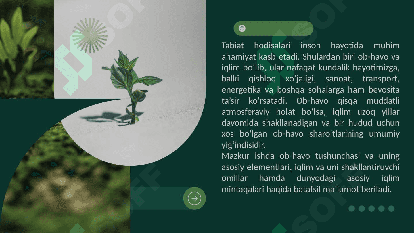 Ob-havo va uning elementlari. Iqlim, uni hosil  qiluvchi omillar va iqlim mintaqalari 2