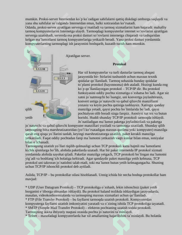 Server, protokol va internet xizmatlari 2