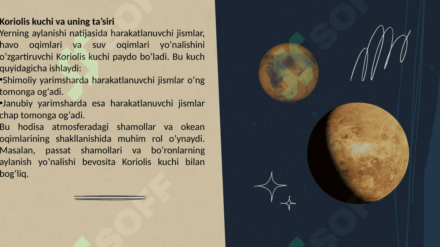 Yerning o‘z o‘qi atrofida aylanishining geografik oqibatlari 7